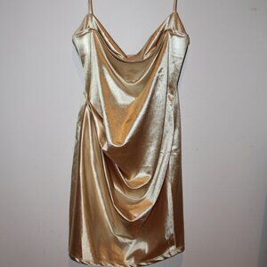 Gold Shiny Mini Dress